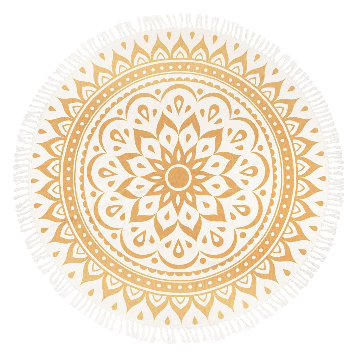 Tappeto da meditazione Mandala Oro e Bianco