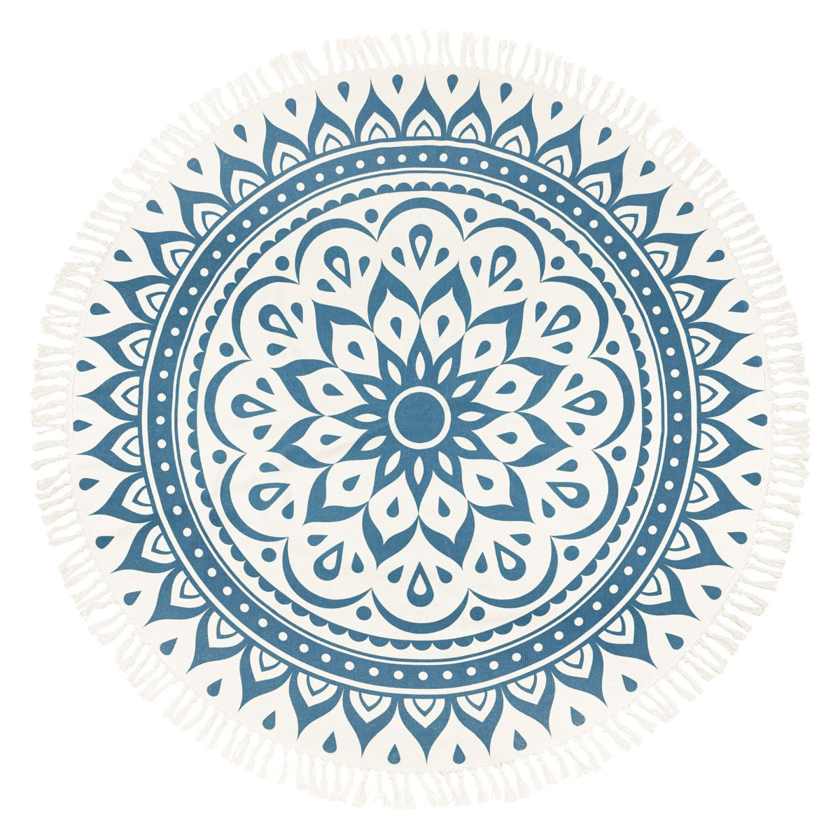 Tappeto da meditazione Mandala Blu e Bianco