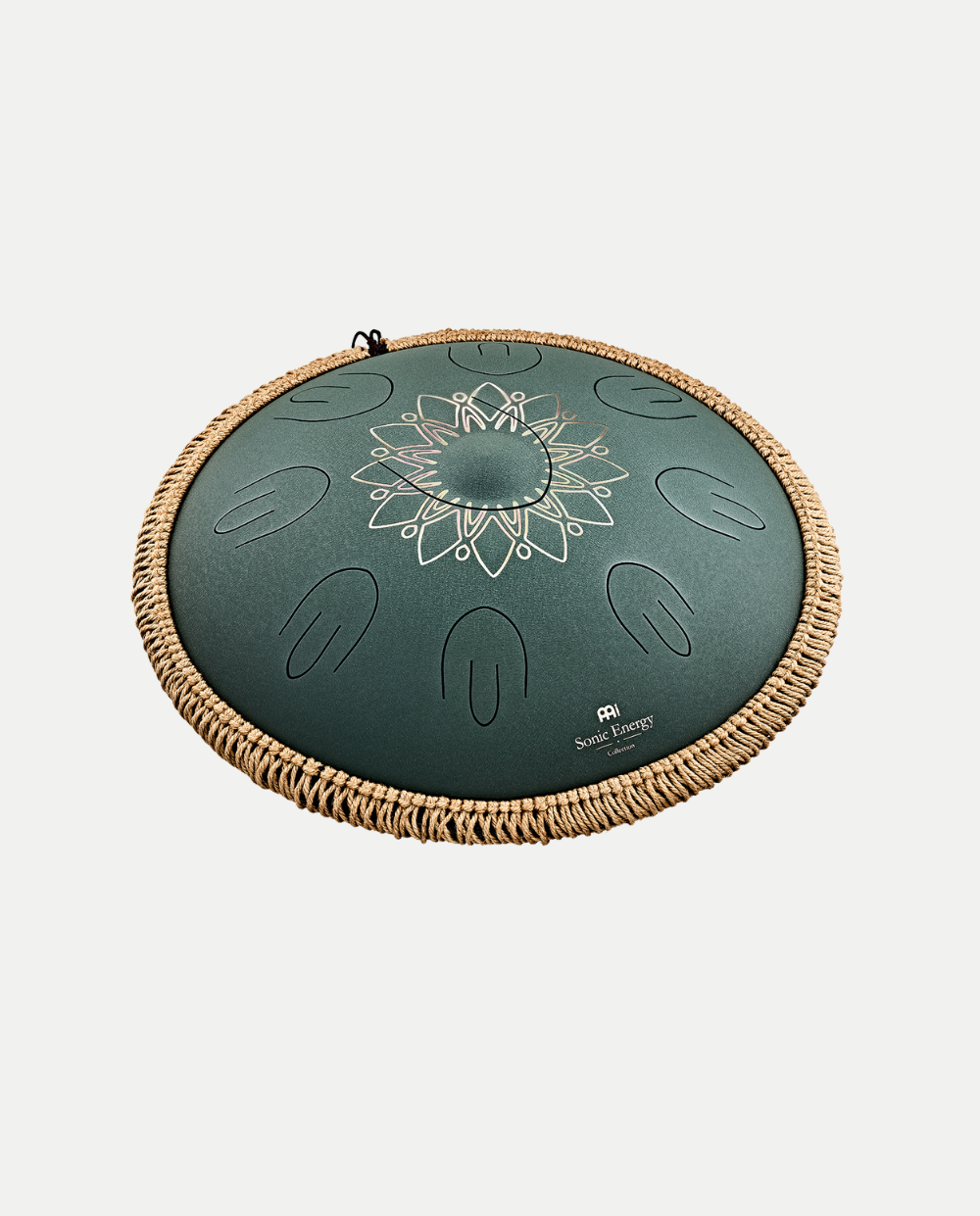 Steel Tongue Drum Octave 432 Hz – F# Minor 9 Note Verde Scuro Inciso